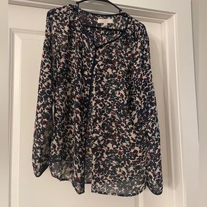 formal blouse navy and purple